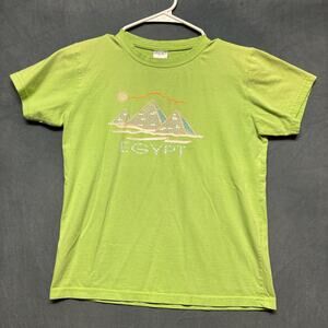 Vintage Egypt Shirt Kids Large Pyramids Graphic Print Made in Egypt Vacation